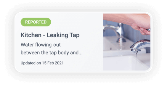 App screenshot of leaking tap section
