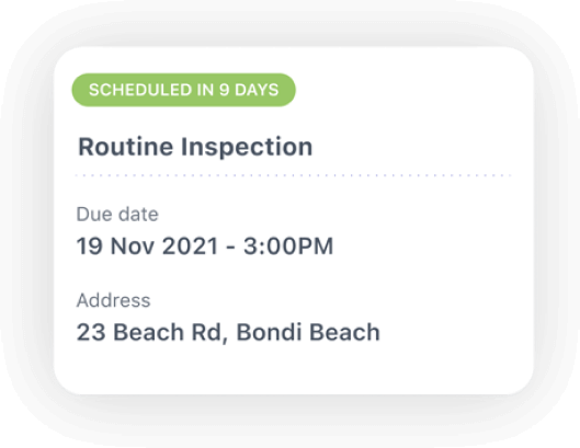 App screenshot of inspection section