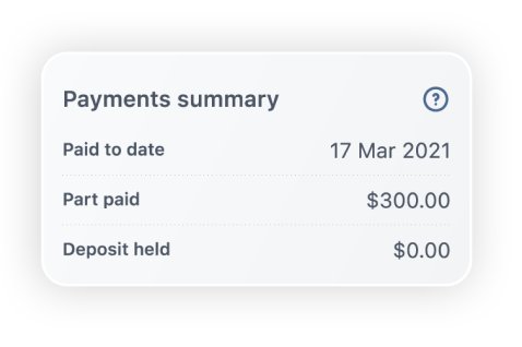 App screenshot of Payment Summary Screenshot
