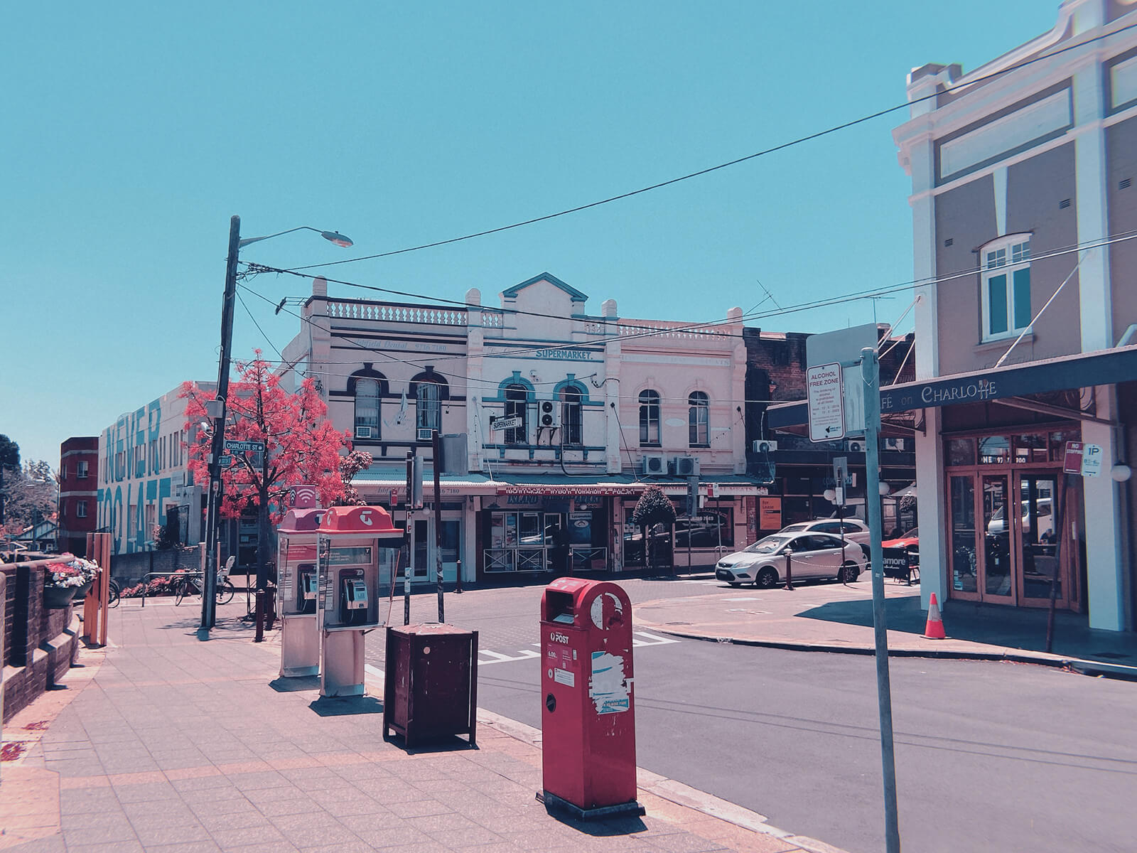 Sydney street with shops