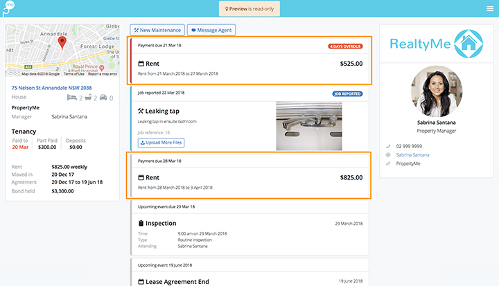 Tenant Access See When Rent is Due Small