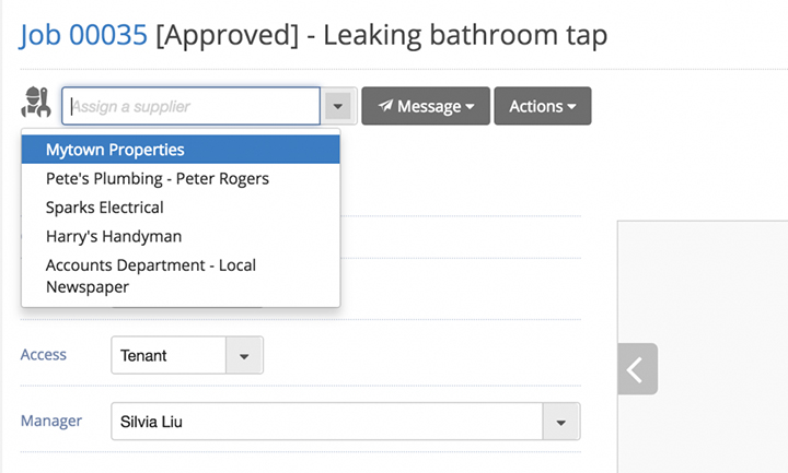PropertyMe Feature Spotlight Jobs Assign Supplier