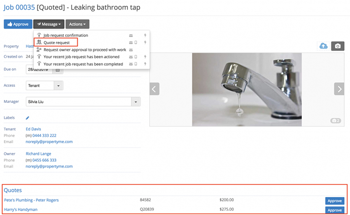 PropertyMe Feature Spotlight Jobs Quote Request 2