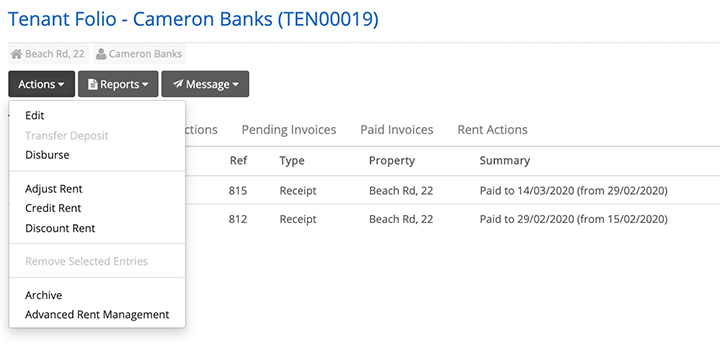 PropertyMe Feature Spotlight Rent Adjustments Tenant Folio