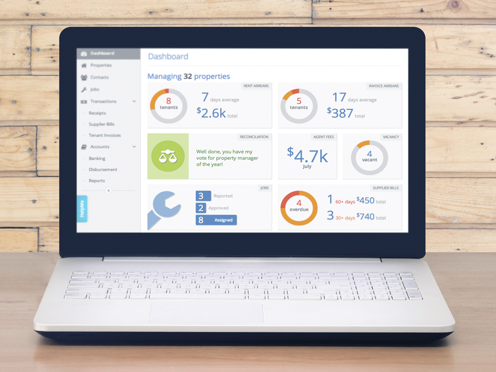 PropertyMe turns 7 old dashboard