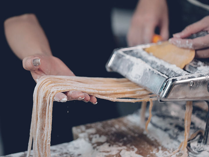 Pasta making class for a creative Christmas party