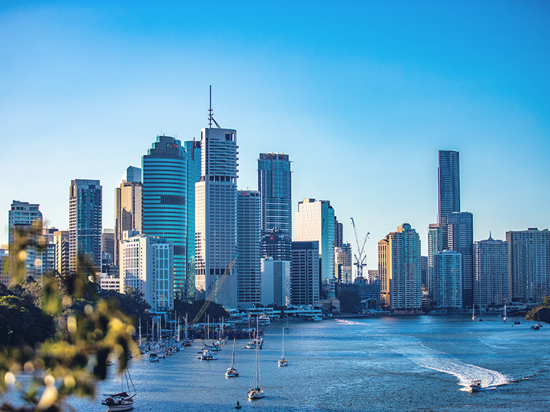 Brisbane city view of the water