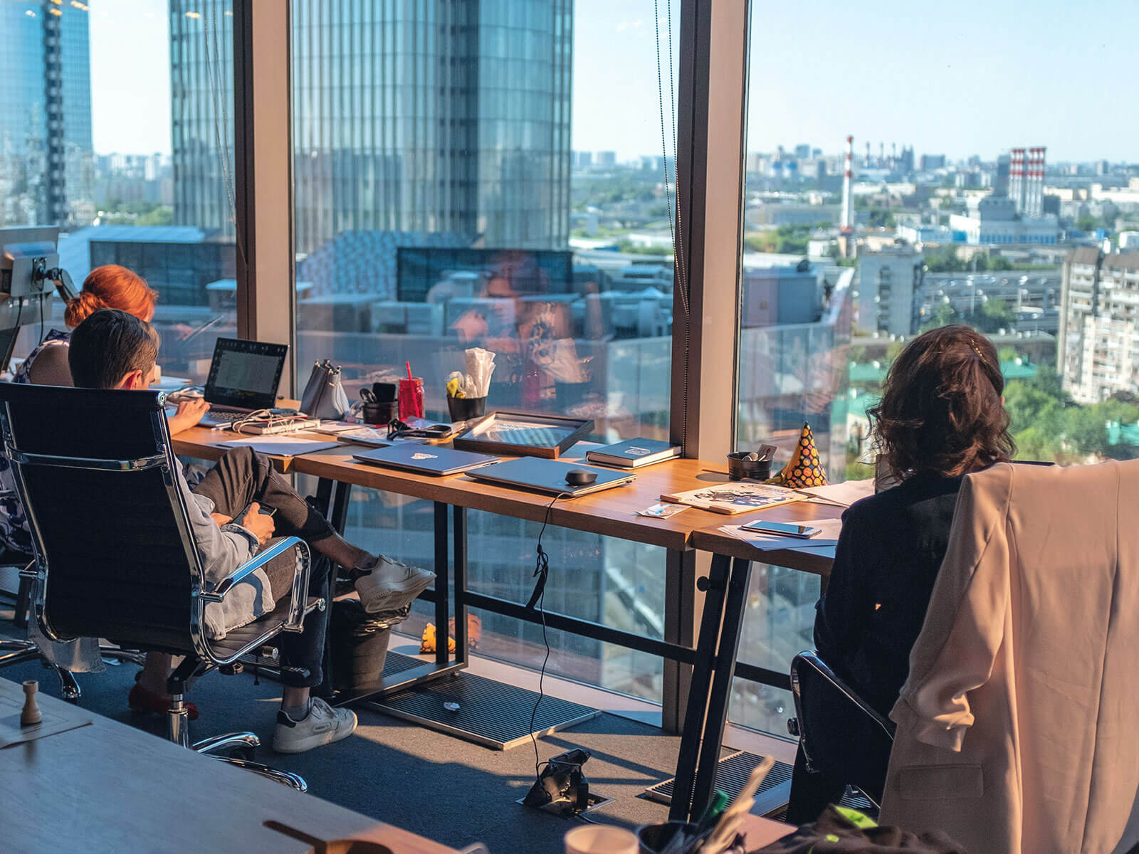 People sitting in an office.