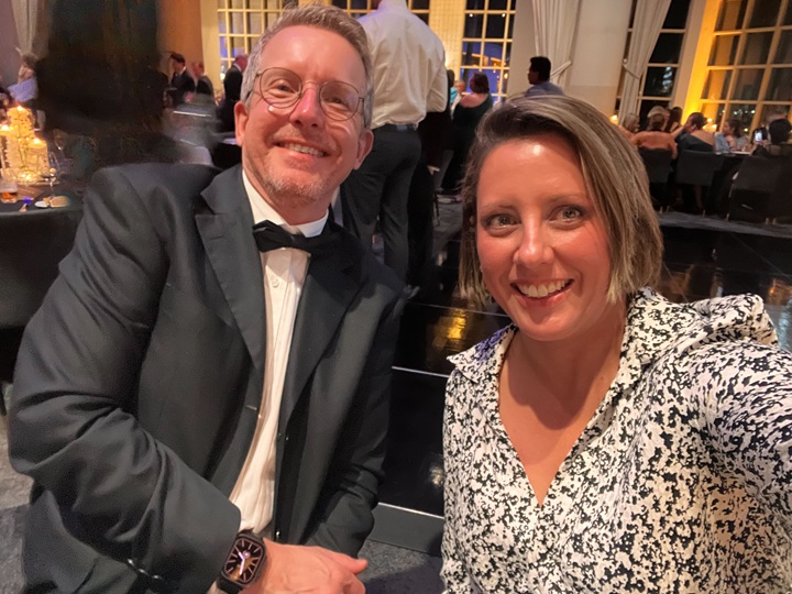 Rachel Cosson and Scott Lamin (PropertyMe) at Woodards Real Estate Gala Awards