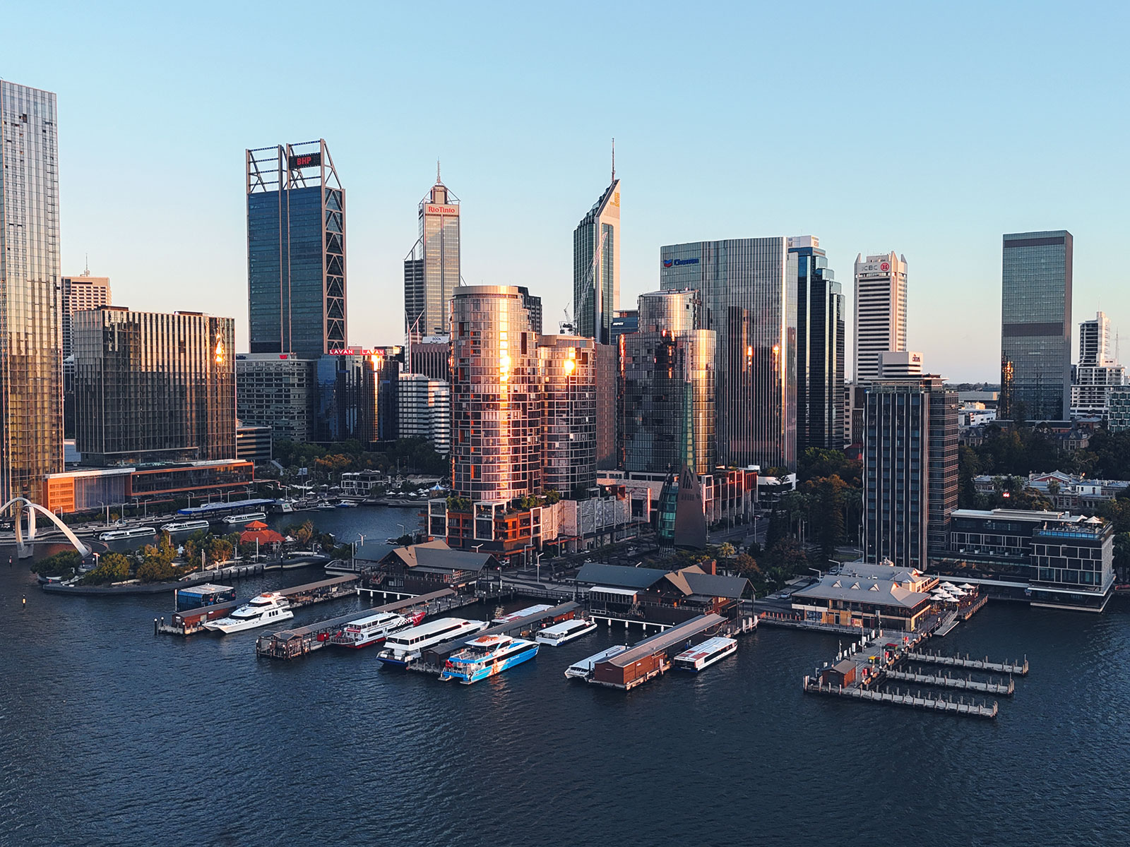 Perth skyline harbour view