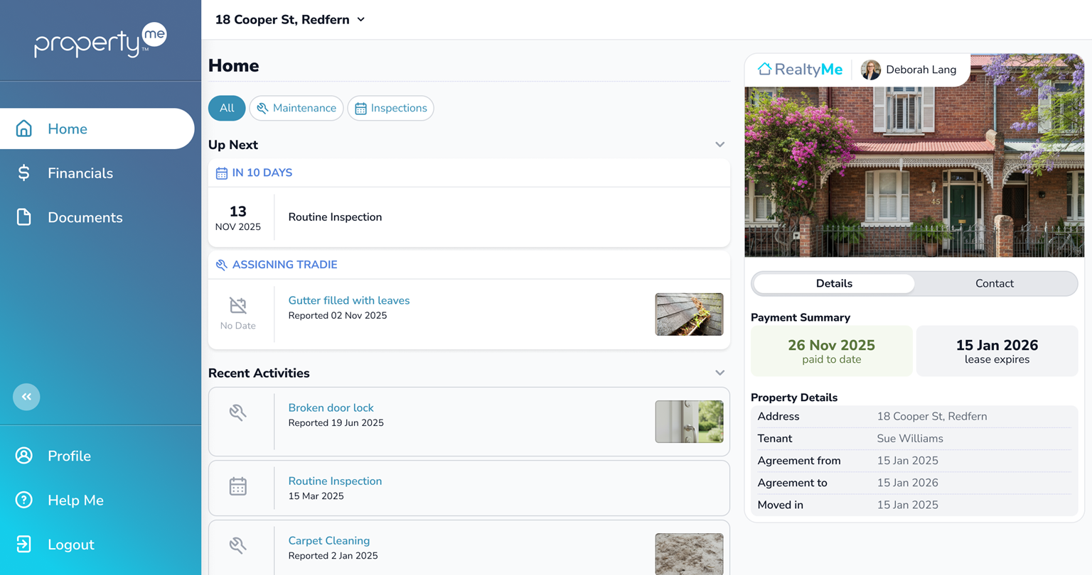 Home screen - Owner view