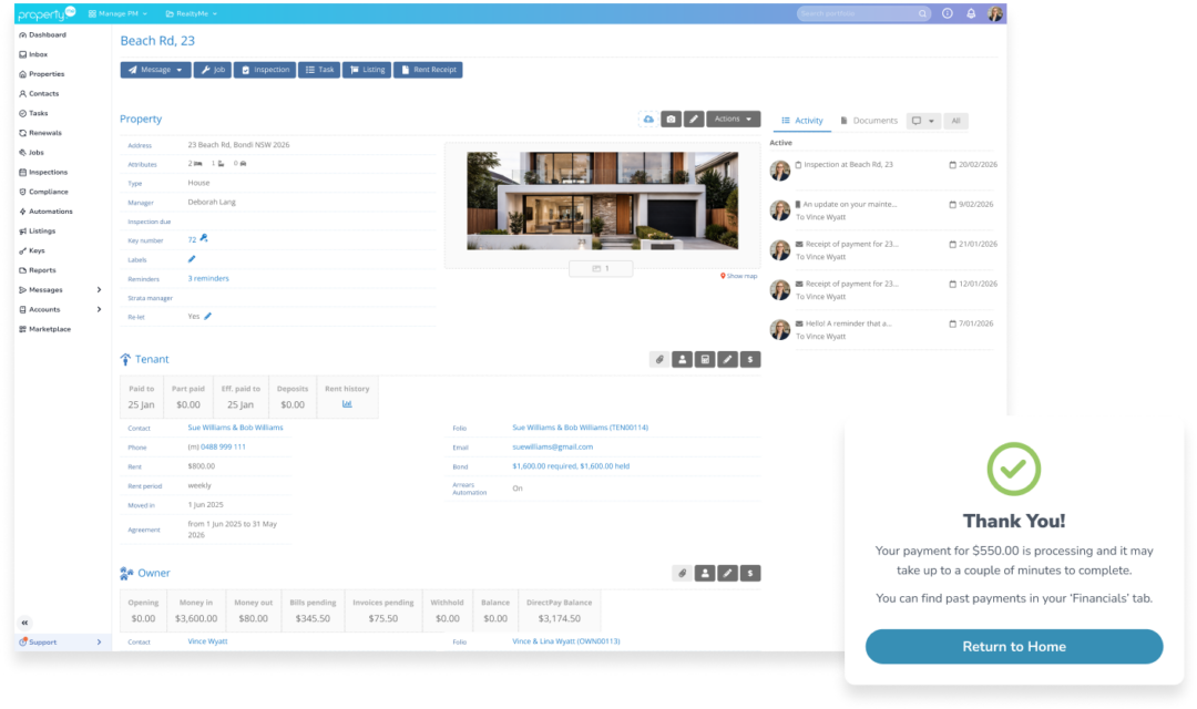 Cloud Property Management Software Features - PropertyMe