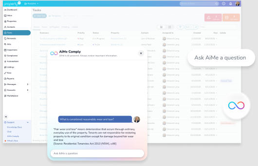 AiMe Comply compliance guidance interface