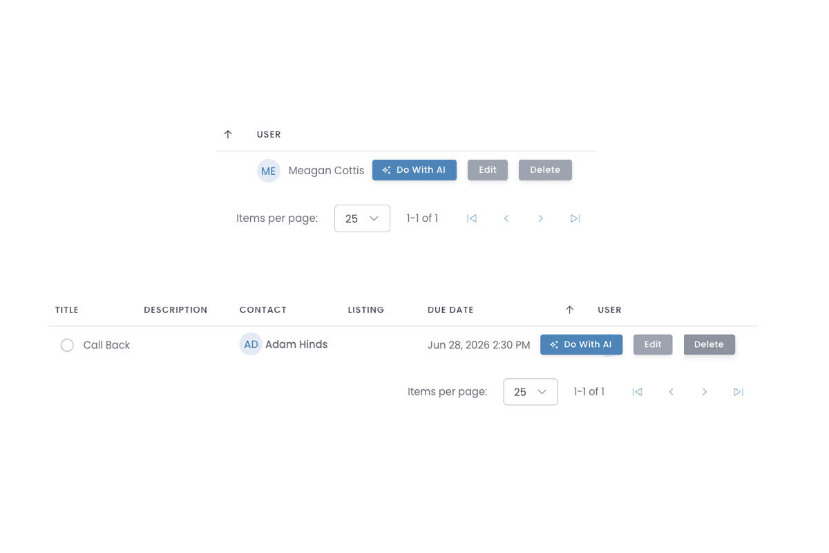 Do with AI task action interface