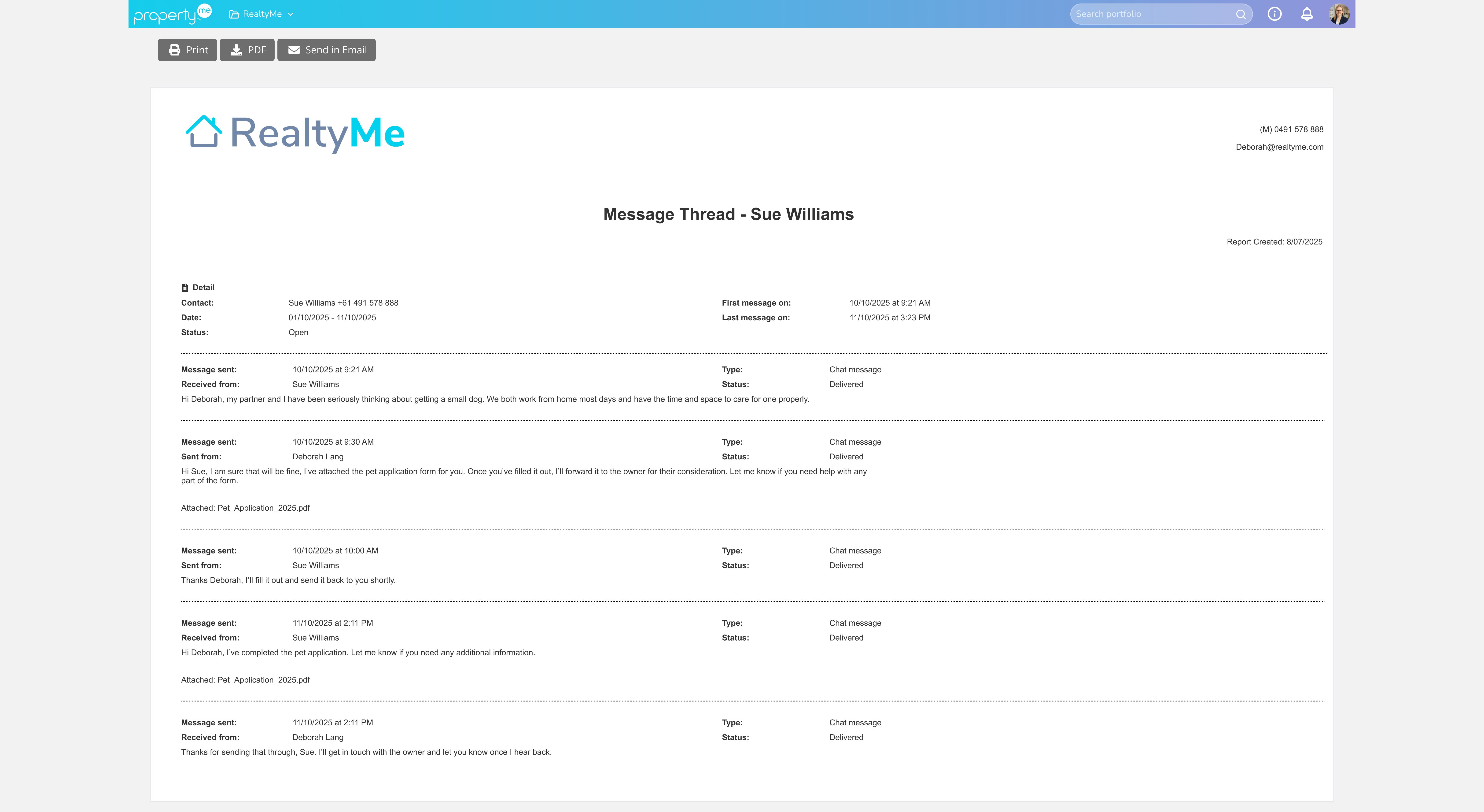 Chat: Keep every conversation on record and in context.