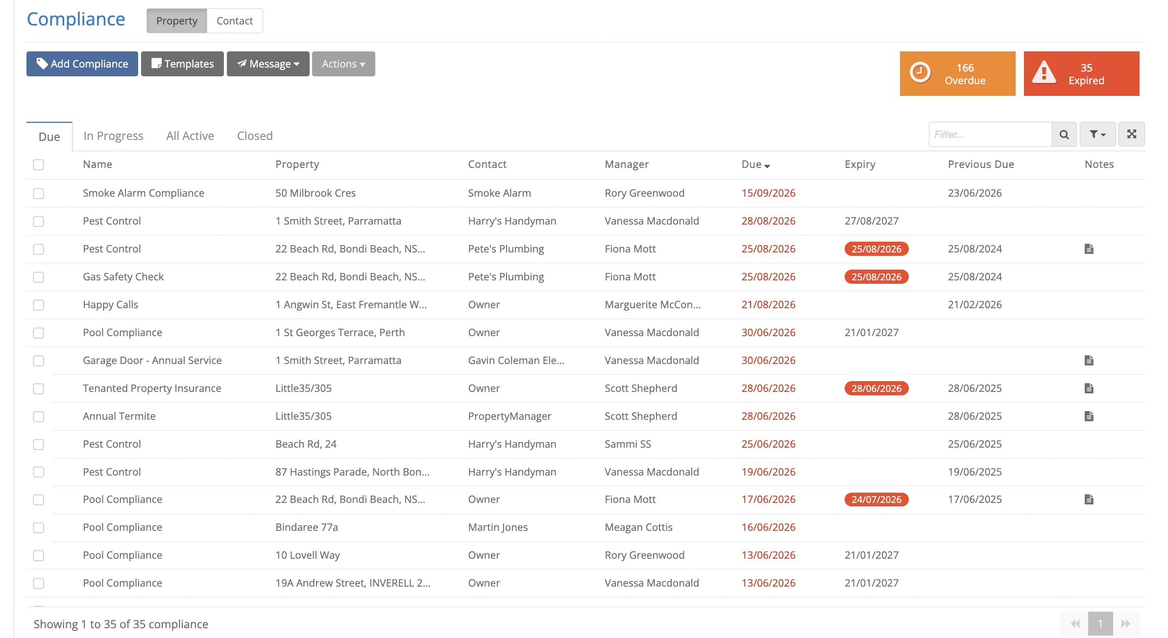 Compliance: Track everything you're accountable for